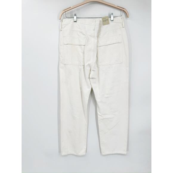 Agolde Cooper Milkshake White Straight High Rise Cargo Jeans Size 32 - Picture 3 of 7